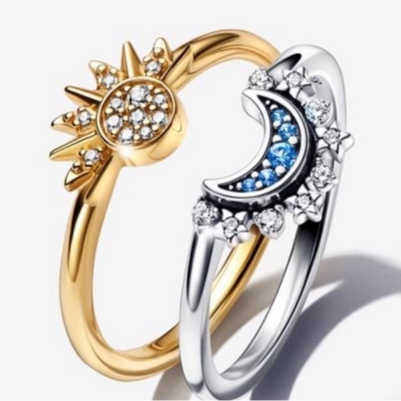 Pandora Gold and Blue Celestial Ring - Picture 4 of 11